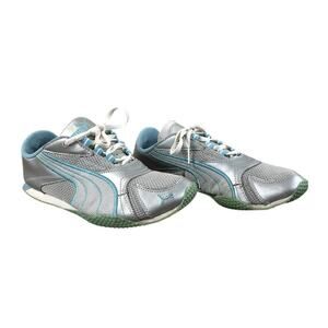 PUMA VTG Running Shoes Women 9 Silver Metalic/Blue Lightweight Jogging Hiking